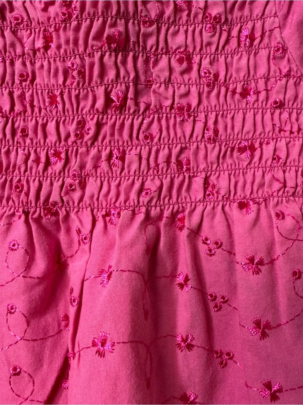 Pink Eyelet Shirt GIrl’s 2T 24 Month Baby Toddler Lace Top Blouse Summer Smocked